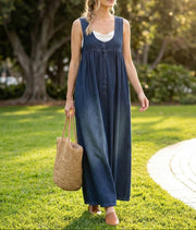 Duval Paris™ | Robe maxi en denim lavé vintage
