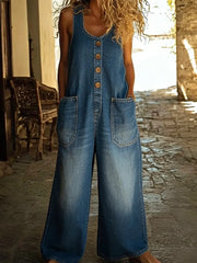 Duval Paris™ | Salopette en denim coton lavé vintage