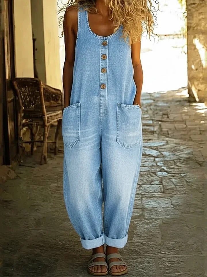 Duval Paris™ | Salopette en denim coton lavé vintage