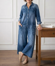 Duval Paris™ | Combinaison en denim vintage à boutons