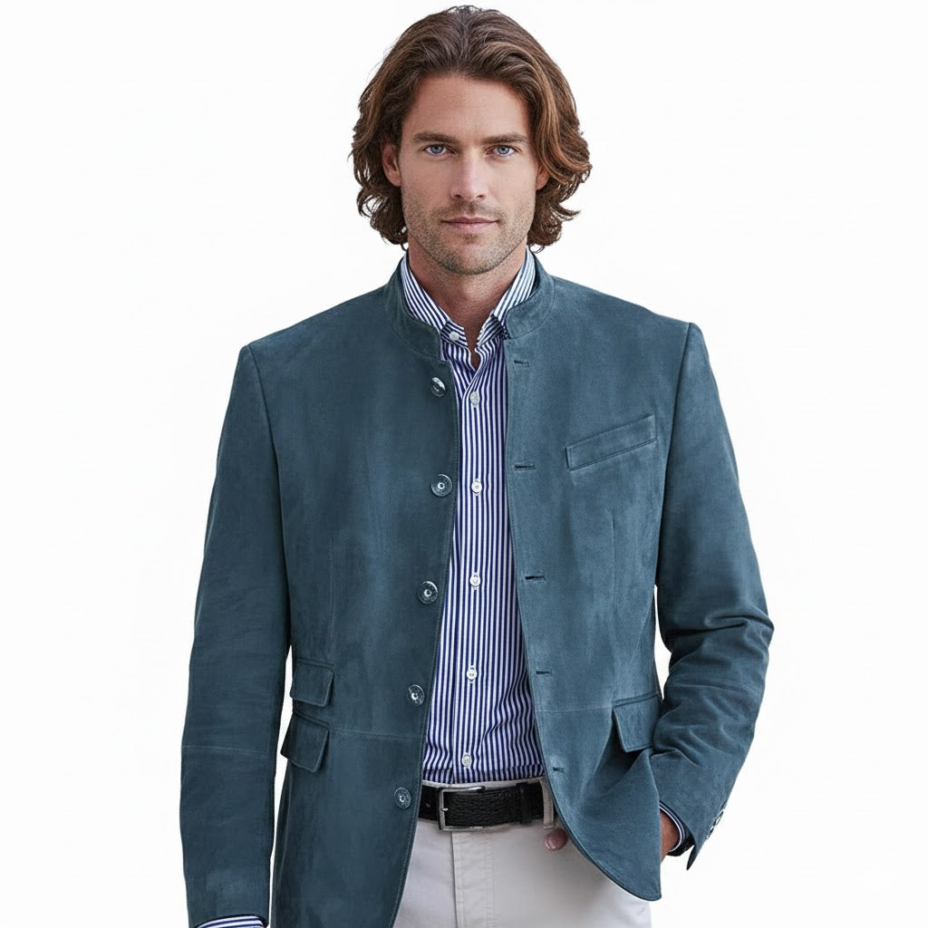 DUVAL PARIS™ | BLAZER EN DAIM POUR HOMMES